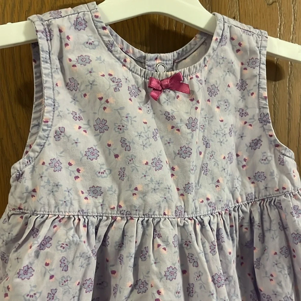 Vintage Gymboree Pink and White Floral Sleeveless Dress 6-12M‎